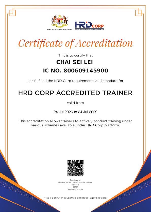 HRD Corp Certificate of Accreditation